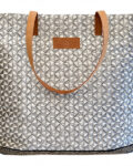 Cotton Shopper Sand with Straw Pattern
