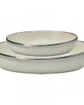Oval Dishes silver rim set of 2 pcs
