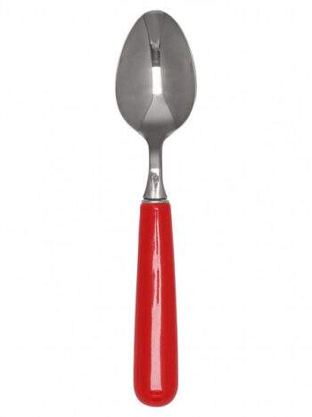 Teaspoon w/porcelain handle red