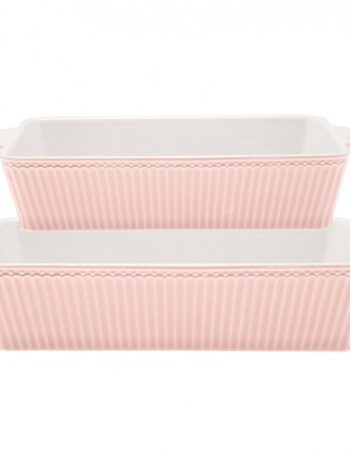 GreenGate Oven Dishes Alice Pale Pink Rectangular