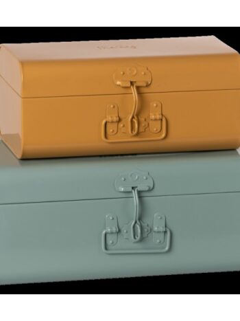 Maileg Storage suitcase set - blu/ocher